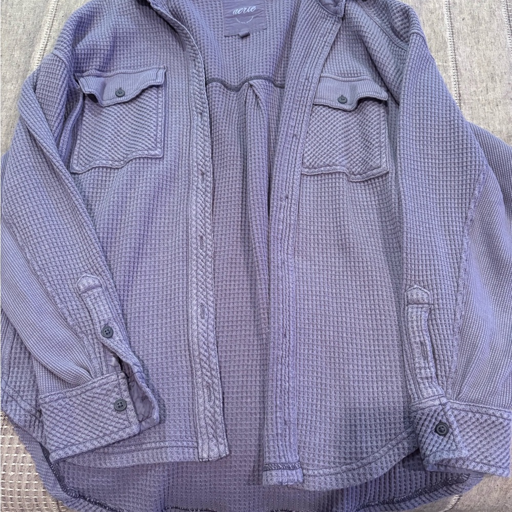 Aerie Lavender Waffle Knit Top